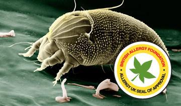 Image of dust mite & Allergy UK Seal of Approval logo for POLTI FAV50